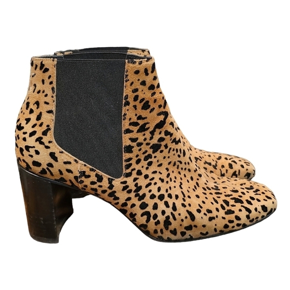 Rag & Bone Boots Alsen Flocked Suede Ankle Chelsea Cheetah Print Size 40 - Picture 2 of 12